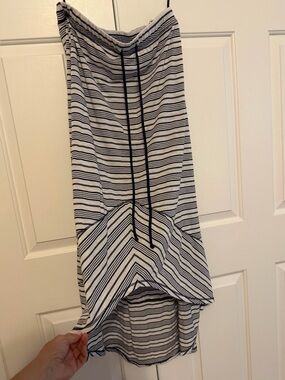 Michael Stars Boho Blue and White Striped High-Low Maxi Skirt Size Large